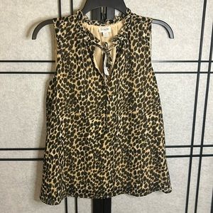 NWT J.Crew Sleeveless Animal Print Blouse